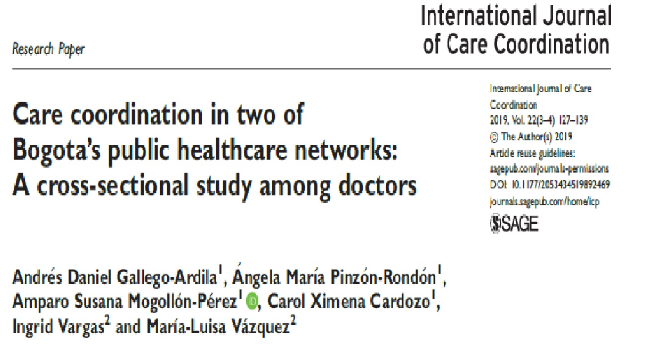 Low levels of coordination in health service networks in Colombia analyzed in a new article of the Equity-LA II project